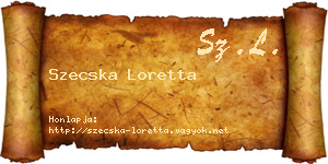 Szecska Loretta névjegykártya